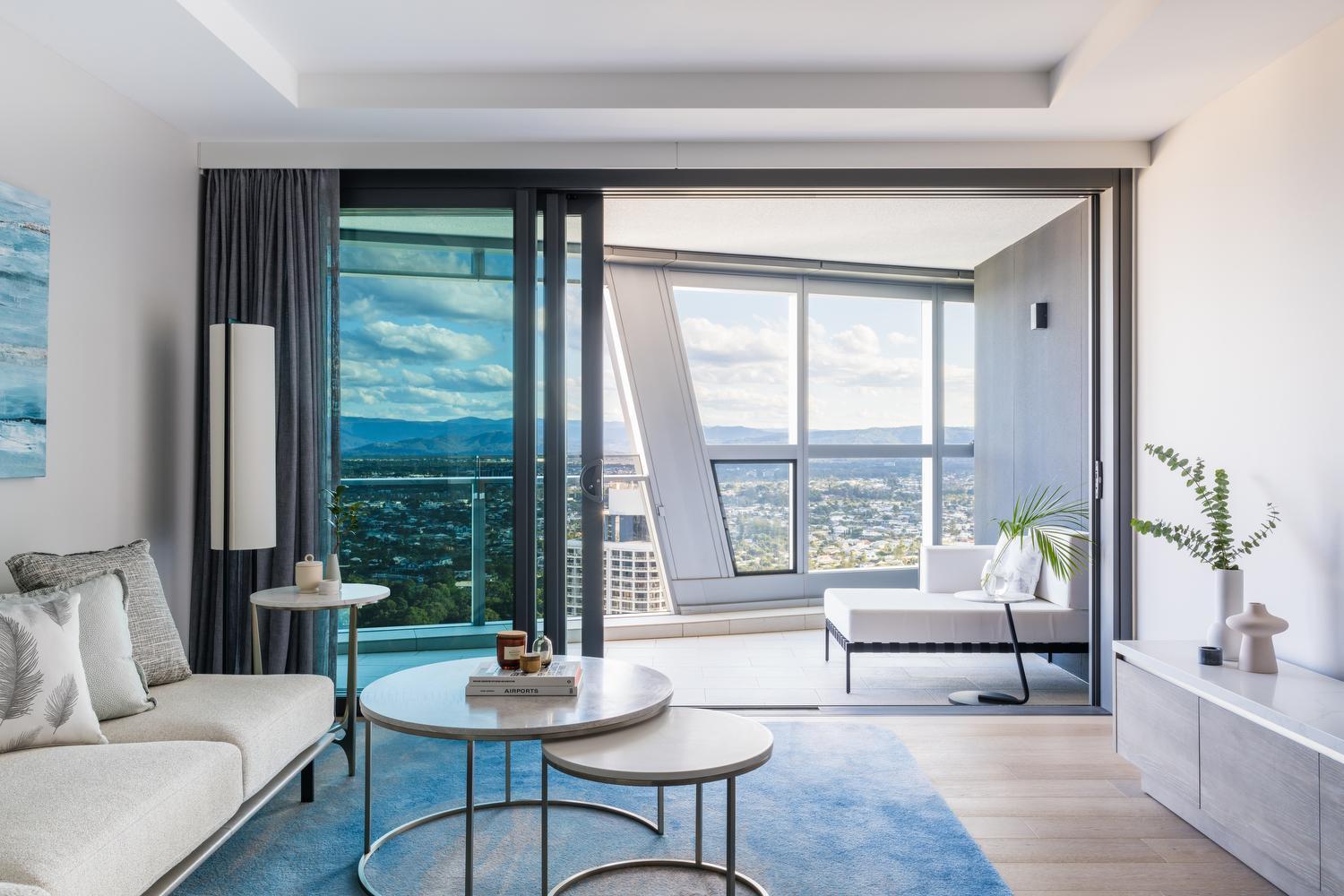The Langham, Gold Coast And Jewel Residences Eksteriør bilde A living room at The Standard